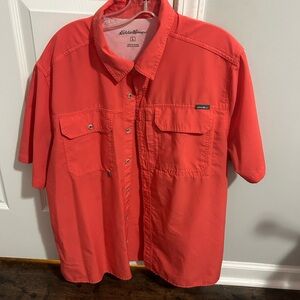 Eddie Bauer Coral Button-Up Performance Fishing Shirt
